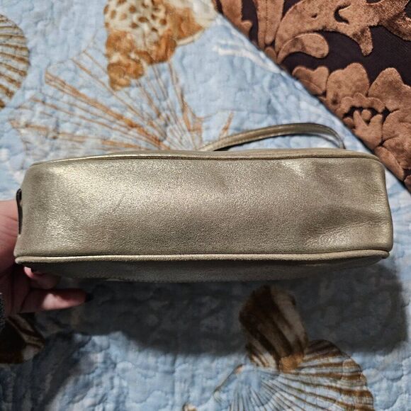 2005 Metallic champagne suede y2k Coach Demi Shoulder Bag - Picture 6 of 7